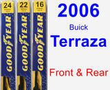 Front & Rear Wiper Blade Pack for 2006 Buick Terraza - Premium