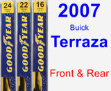 Front & Rear Wiper Blade Pack for 2007 Buick Terraza - Premium