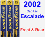 Front & Rear Wiper Blade Pack for 2002 Cadillac Escalade - Premium