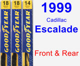 Front & Rear Wiper Blade Pack for 1999 Cadillac Escalade - Premium