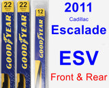 Front & Rear Wiper Blade Pack for 2011 Cadillac Escalade ESV - Premium