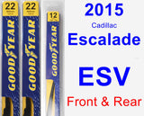 Front & Rear Wiper Blade Pack for 2015 Cadillac Escalade ESV - Premium