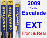 Front & Rear Wiper Blade Pack for 2009 Cadillac Escalade EXT - Premium