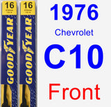Front Wiper Blade Pack for 1976 Chevrolet C10 - Premium