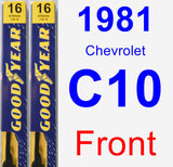 Front Wiper Blade Pack for 1981 Chevrolet C10 - Premium