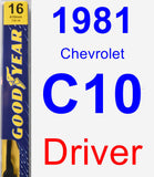 Driver Wiper Blade for 1981 Chevrolet C10 - Premium