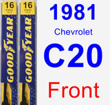 Front Wiper Blade Pack for 1981 Chevrolet C20 - Premium