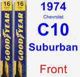 Front Wiper Blade Pack for 1974 Chevrolet C10 Suburban - Premium