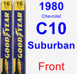 Front Wiper Blade Pack for 1980 Chevrolet C10 Suburban - Premium