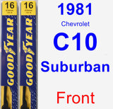 Front Wiper Blade Pack for 1981 Chevrolet C10 Suburban - Premium
