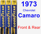 Front & Rear Wiper Blade Pack for 1973 Chevrolet Camaro - Premium