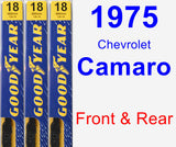 Front & Rear Wiper Blade Pack for 1975 Chevrolet Camaro - Premium