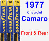Front & Rear Wiper Blade Pack for 1977 Chevrolet Camaro - Premium