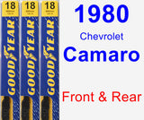Front & Rear Wiper Blade Pack for 1980 Chevrolet Camaro - Premium