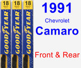 Front & Rear Wiper Blade Pack for 1991 Chevrolet Camaro - Premium