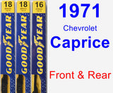 Front & Rear Wiper Blade Pack for 1971 Chevrolet Caprice - Premium