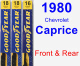 Front & Rear Wiper Blade Pack for 1980 Chevrolet Caprice - Premium