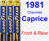 Front & Rear Wiper Blade Pack for 1981 Chevrolet Caprice - Premium