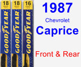 Front & Rear Wiper Blade Pack for 1987 Chevrolet Caprice - Premium