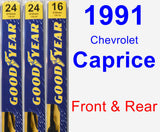 Front & Rear Wiper Blade Pack for 1991 Chevrolet Caprice - Premium