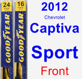 Front Wiper Blade Pack for 2012 Chevrolet Captiva Sport - Premium