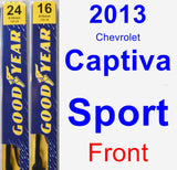 Front Wiper Blade Pack for 2013 Chevrolet Captiva Sport - Premium