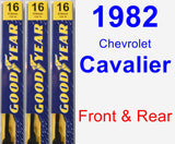Front & Rear Wiper Blade Pack for 1982 Chevrolet Cavalier - Premium