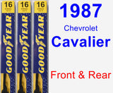 Front & Rear Wiper Blade Pack for 1987 Chevrolet Cavalier - Premium