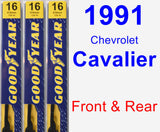 Front & Rear Wiper Blade Pack for 1991 Chevrolet Cavalier - Premium