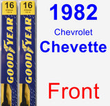 Front Wiper Blade Pack for 1982 Chevrolet Chevette - Premium