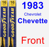 Front Wiper Blade Pack for 1983 Chevrolet Chevette - Premium