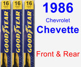 Front & Rear Wiper Blade Pack for 1986 Chevrolet Chevette - Premium