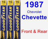 Front & Rear Wiper Blade Pack for 1987 Chevrolet Chevette - Premium