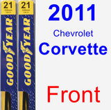 Front Wiper Blade Pack for 2011 Chevrolet Corvette - Premium