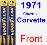 Front Wiper Blade Pack for 1971 Chevrolet Corvette - Premium