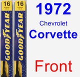 Front Wiper Blade Pack for 1972 Chevrolet Corvette - Premium