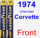 Front Wiper Blade Pack for 1974 Chevrolet Corvette - Premium
