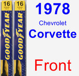 Front Wiper Blade Pack for 1978 Chevrolet Corvette - Premium
