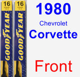 Front Wiper Blade Pack for 1980 Chevrolet Corvette - Premium