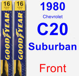 Front Wiper Blade Pack for 1980 Chevrolet C20 Suburban - Premium