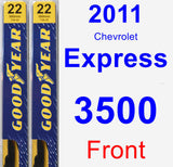 Front Wiper Blade Pack for 2011 Chevrolet Express 3500 - Premium