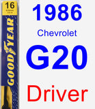 Driver Wiper Blade for 1986 Chevrolet G20 - Premium