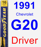 Driver Wiper Blade for 1991 Chevrolet G20 - Premium