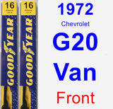 Front Wiper Blade Pack for 1972 Chevrolet G20 Van - Premium