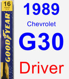 Driver Wiper Blade for 1989 Chevrolet G30 - Premium