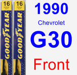 Front Wiper Blade Pack for 1990 Chevrolet G30 - Premium
