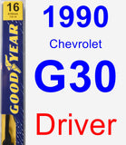 Driver Wiper Blade for 1990 Chevrolet G30 - Premium