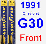 Front Wiper Blade Pack for 1991 Chevrolet G30 - Premium