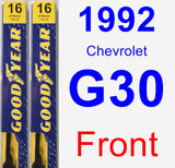 Front Wiper Blade Pack for 1992 Chevrolet G30 - Premium