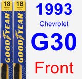 Front Wiper Blade Pack for 1993 Chevrolet G30 - Premium